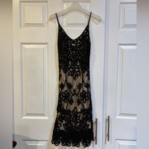 Basix II Black Lace Slip Dress